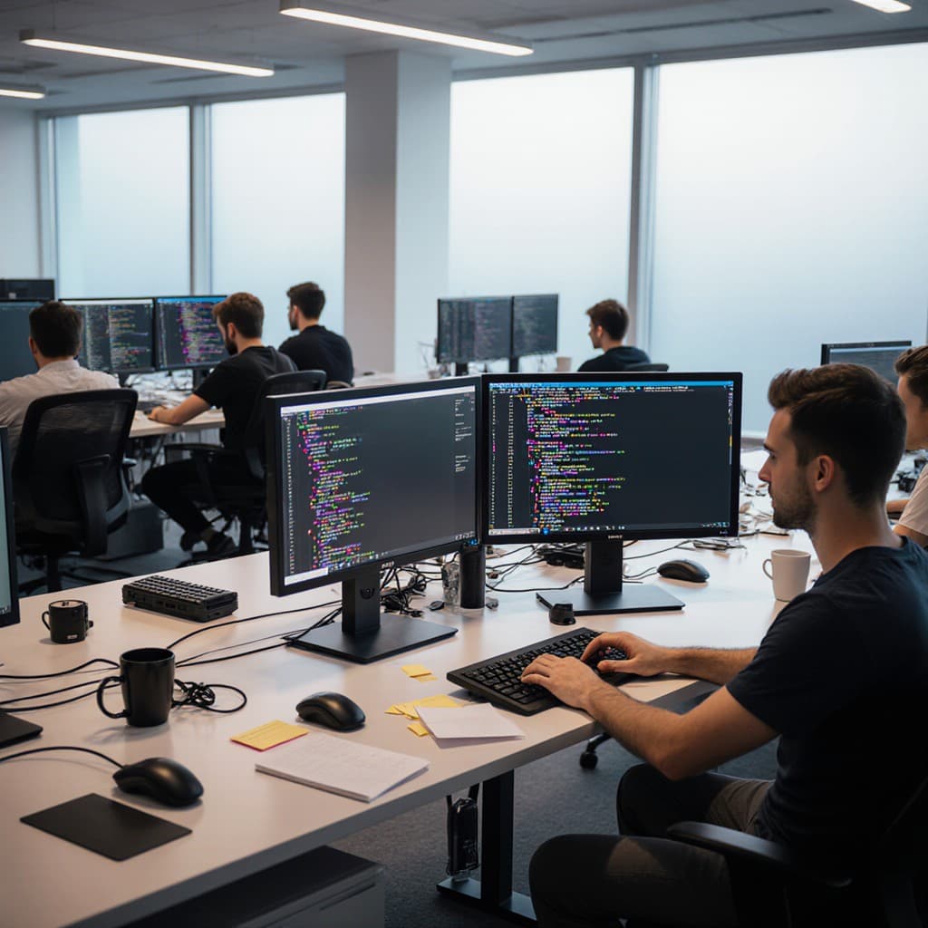 Custom web development team collaboration