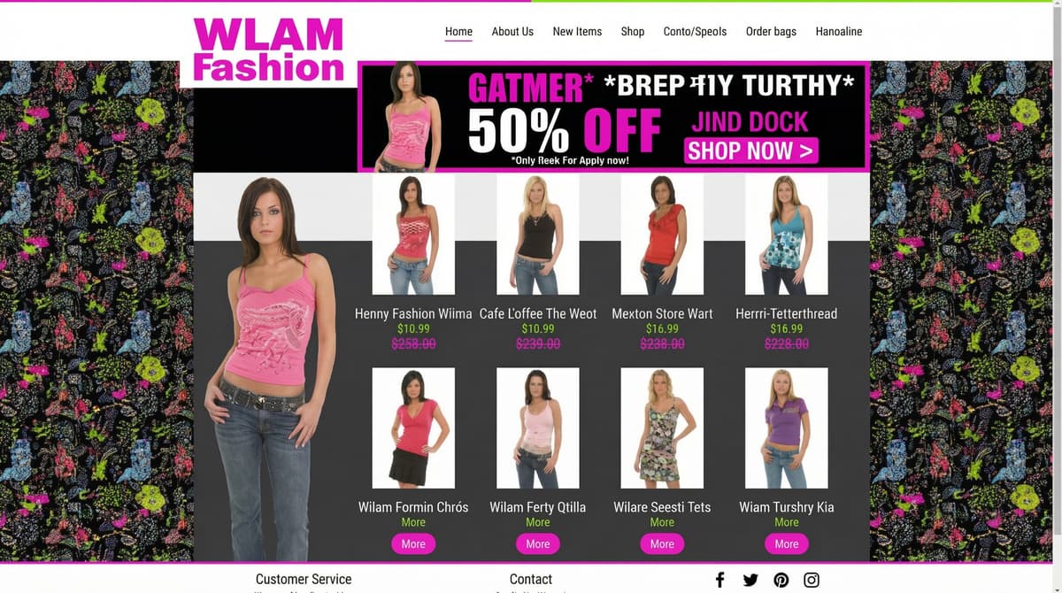 Boutique Fashion Retailer website after redesign