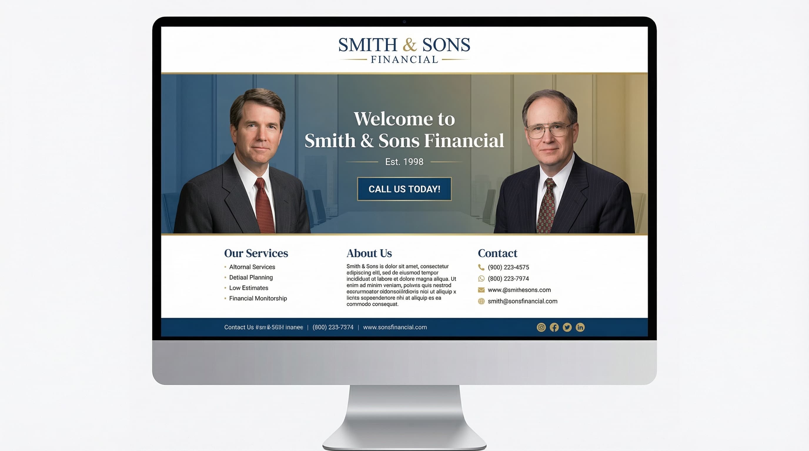 Financial Advisory Firm website after redesign