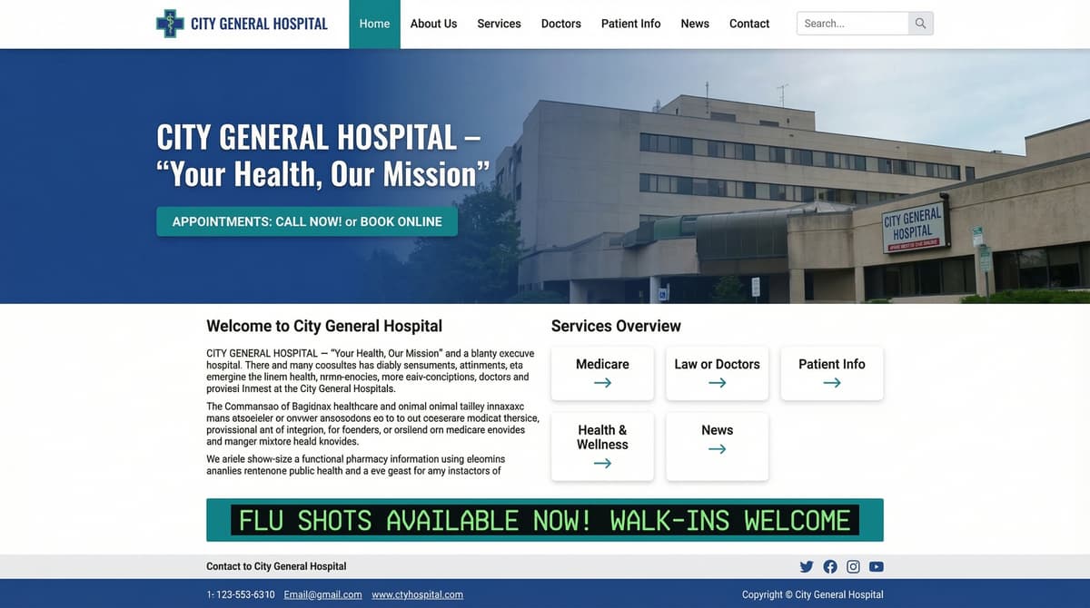 Healthcare Provider website after redesign