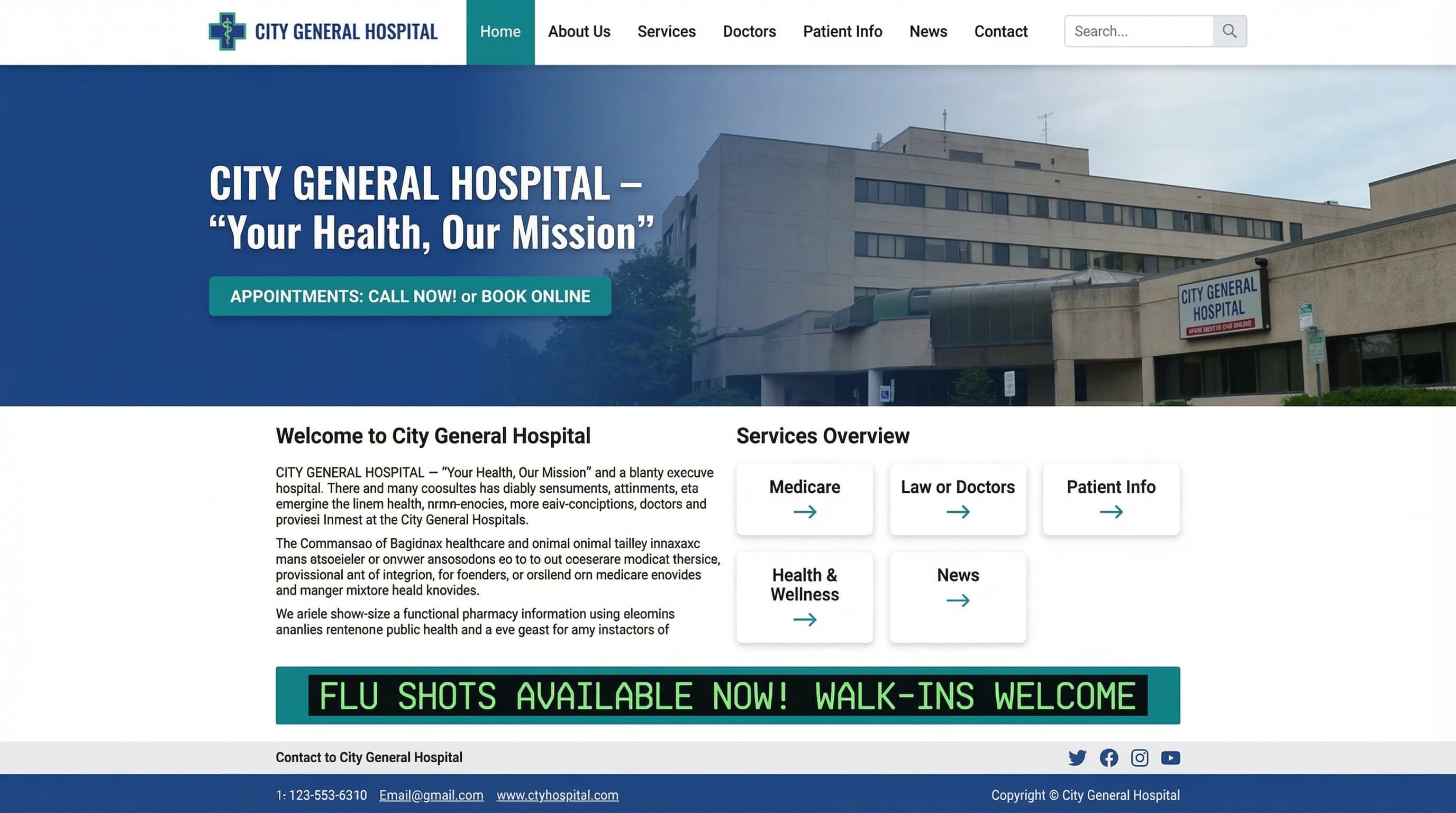 Healthcare Provider website after redesign