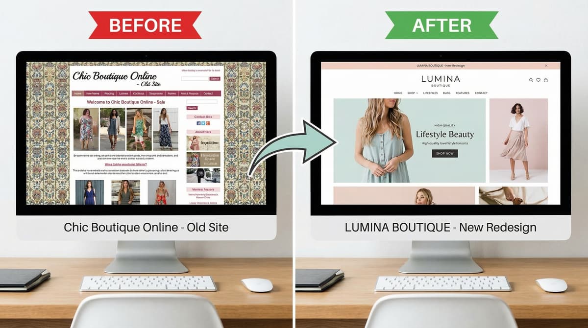 Website redesign process visualization